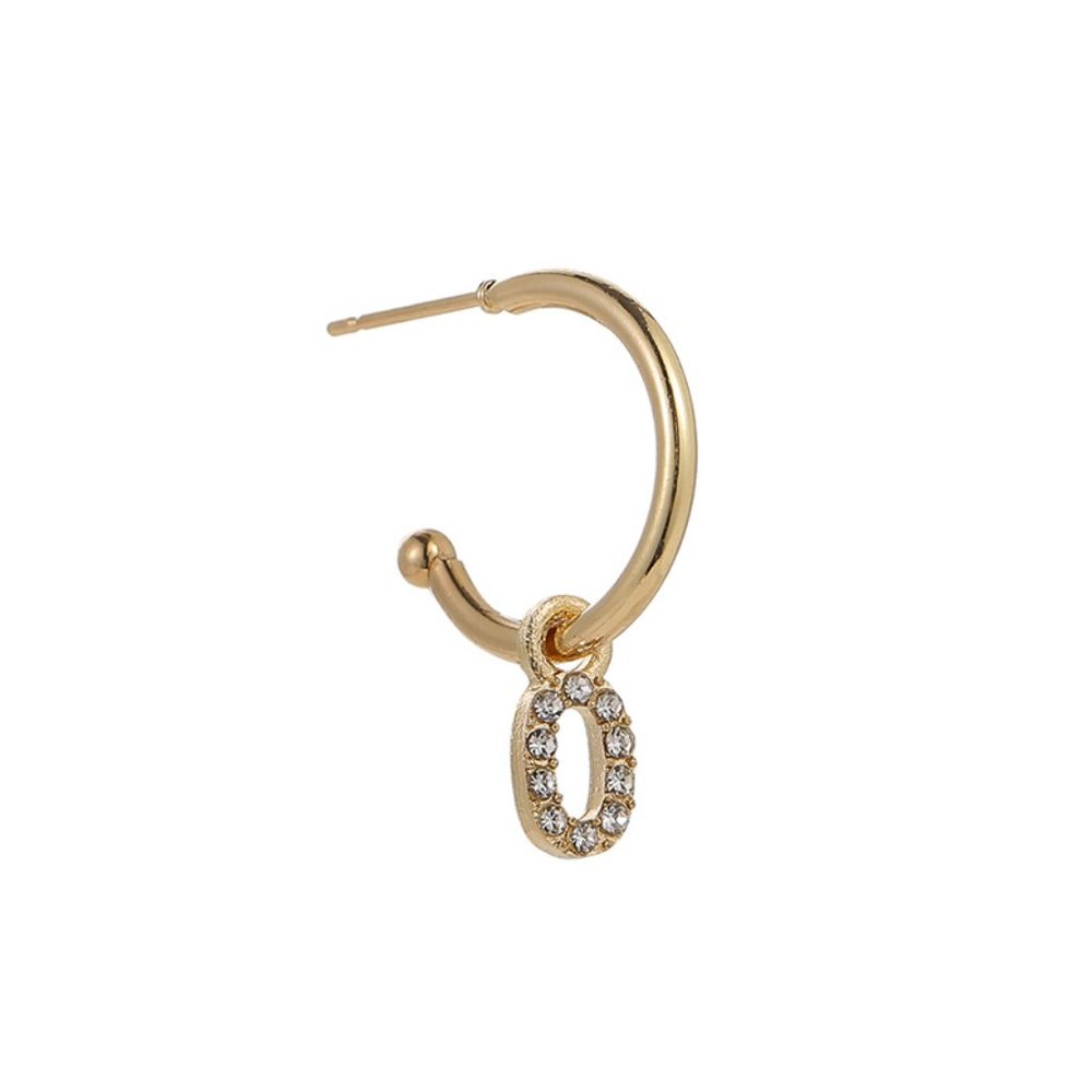 Gold Tone Alphabet Initial Earring Letter O 3 Pack
